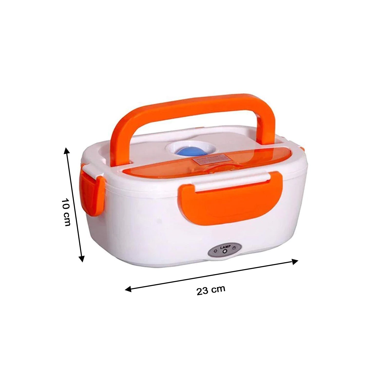 Portable electric lunch box with handle and heating feature Portable electric lunch box with handle and heating feature